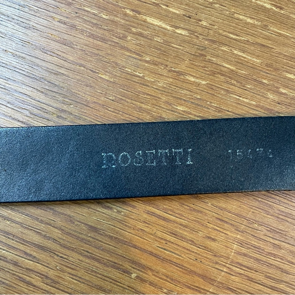 Rosetti Women's Italian Leather Belt Small Black Floral Soft Boho Hippie Peace - Picture 4 of 7